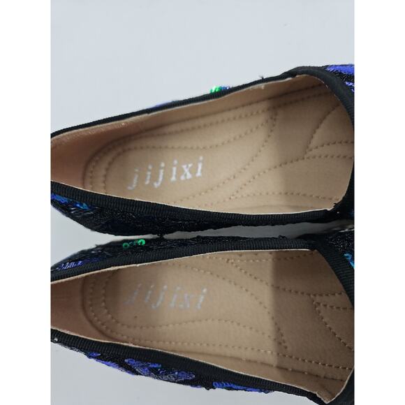 Jijixi Sequins Comfort Loafers Size 240 US 7.5 - Picture 4 of 5